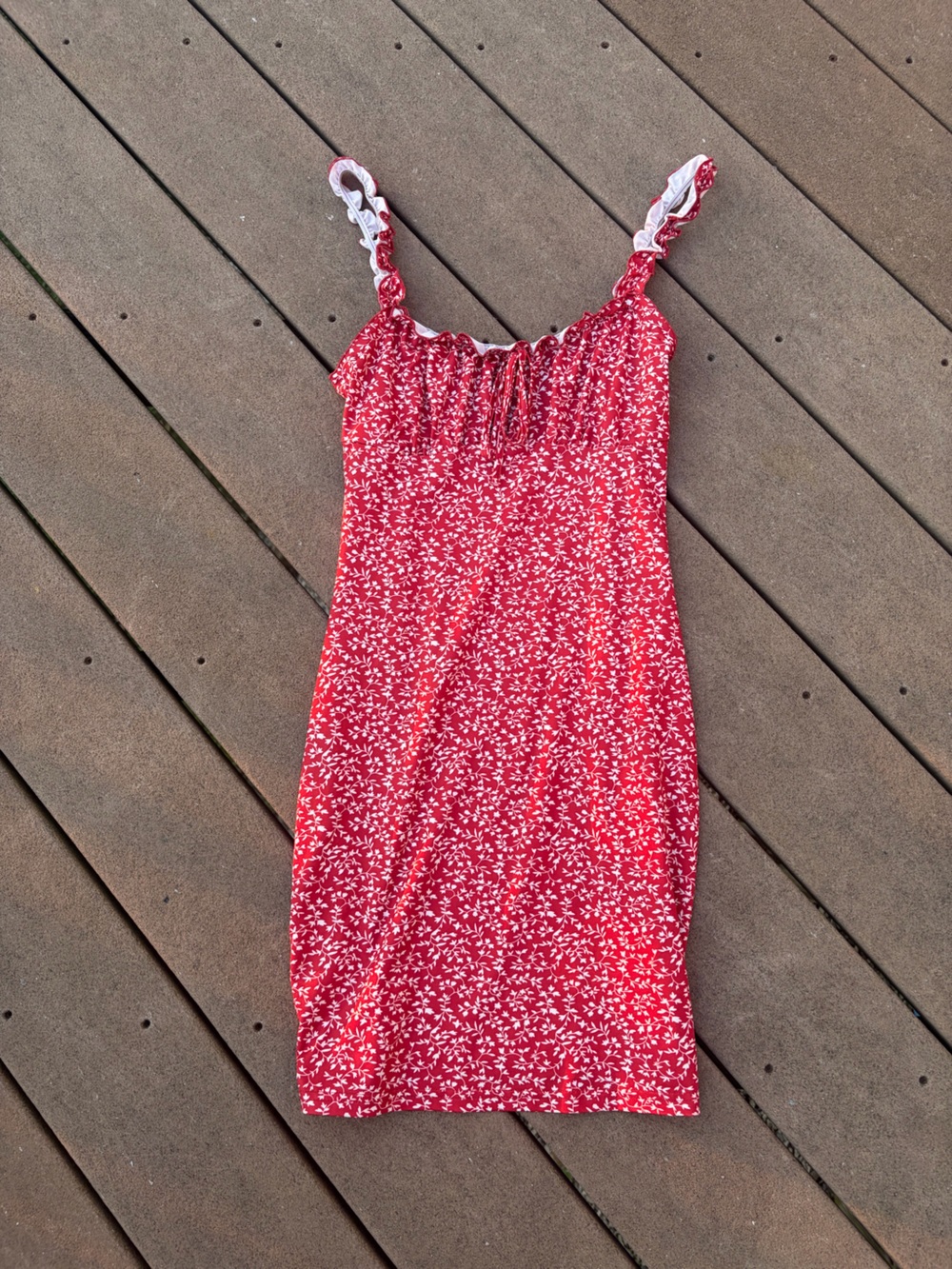 SHEIN Red Mini Bodycon Floral Sundress